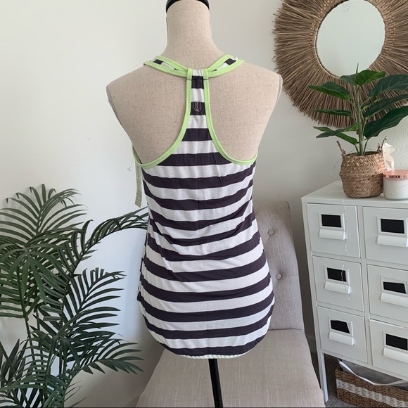 NWT Balance Collection Charcoal + White Striped Racerback Yoga Tank Top Medium - Picture 11 of 11